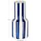 11" White & Blue Stripes Round Decorative Ceramic Vase